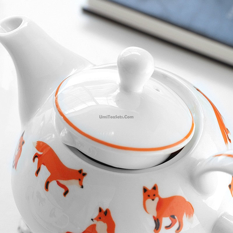 Bone China Tea for One Set Fox Cute Teapot with Infuser