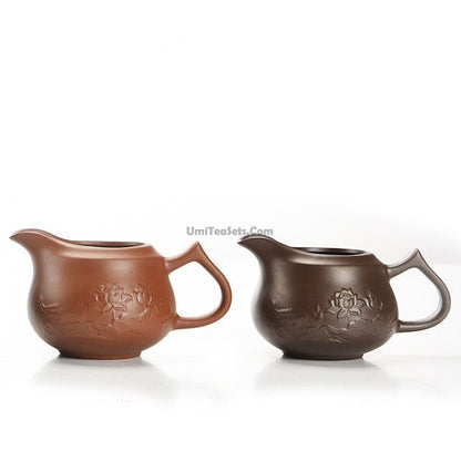 Lotus Tea Set Yixing Purple Clay 12-Piece Gaiwan Cups