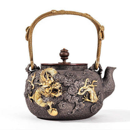Cast Iron Teapot Set with Induction Cooker — Dragon