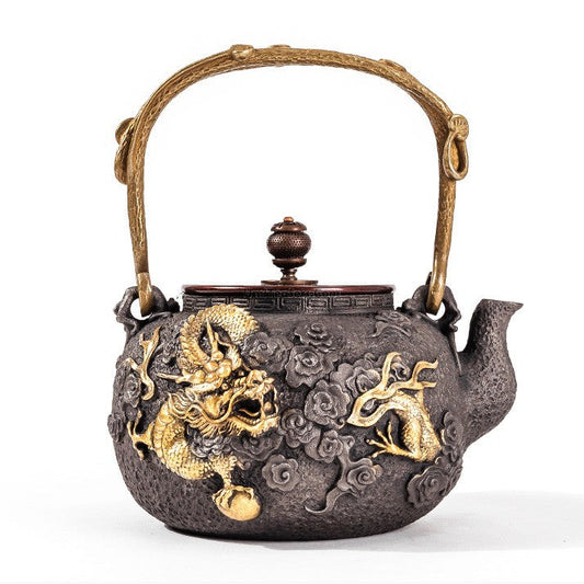 Cast Iron Teapot Set with Induction Cooker — Dragon
