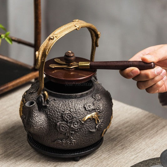 Cast Iron Teapot Set with Induction Cooker — Dragon