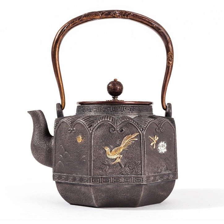Cast Iron Teapot with Induction Cooker – Octagonal Relief