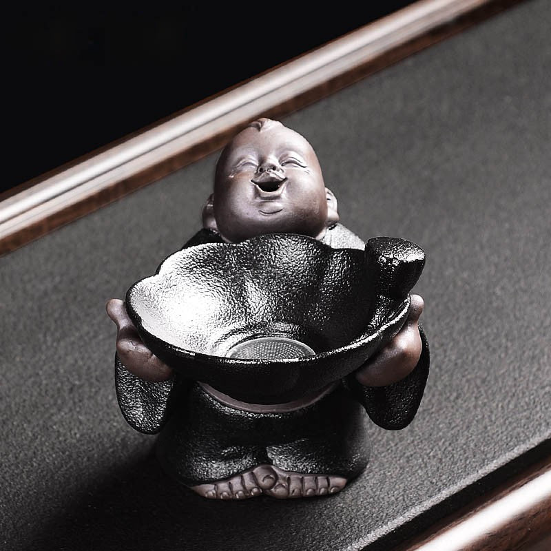 Tea Strainer Ceramic Smiling Buddha – Gongfu Loose Leaf Filter