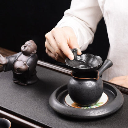 Tea Strainer Ceramic Smiling Buddha – Gongfu Loose Leaf Filter