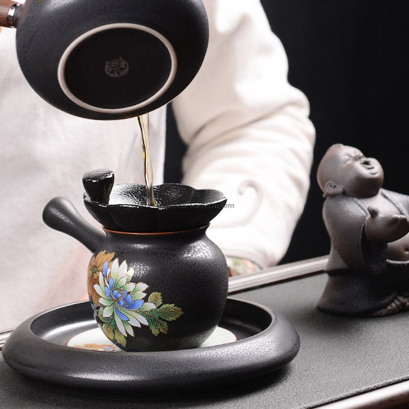 Tea Strainer Ceramic Smiling Buddha – Gongfu Loose Leaf Filter