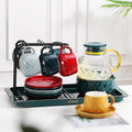 Afternoon Tea Set with Warmer – Glass Teapot & 6 Ceramic Cups
