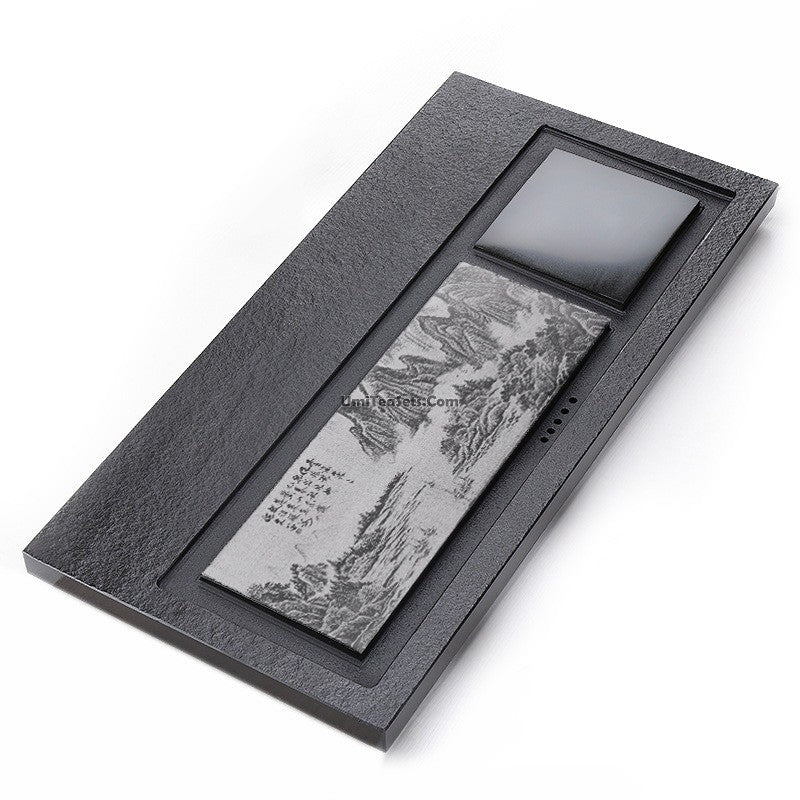 Gongfu Tea Tray | Black Stone Landscape Natural Texture