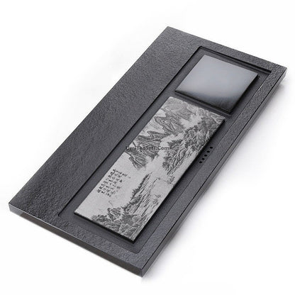 Gongfu Tea Tray | Black Stone Landscape Natural Texture