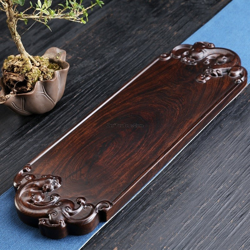 Pi Xiu Ebony Tea Tray — Gong Fu Drainage Platform