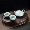 Bamboo Tea Tray Gongfu Drainage System Walnut Brown