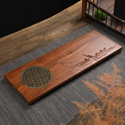 Gongfu Tea Tray | Wood & Copper Drainage Tea Board