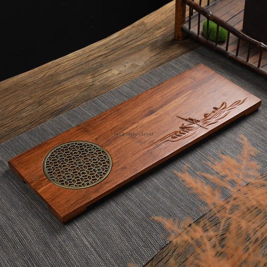 Gongfu Tea Tray | Wood & Copper Drainage Tea Board