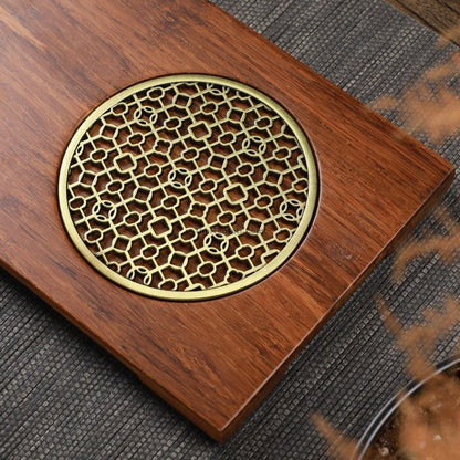 Gongfu Tea Tray | Wood & Copper Drainage Tea Board