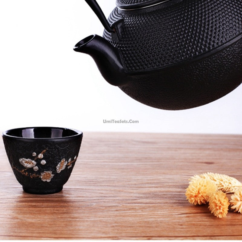 Cast Iron Tea Cup Plum Blossom Fe2+ Iron Release 100ml